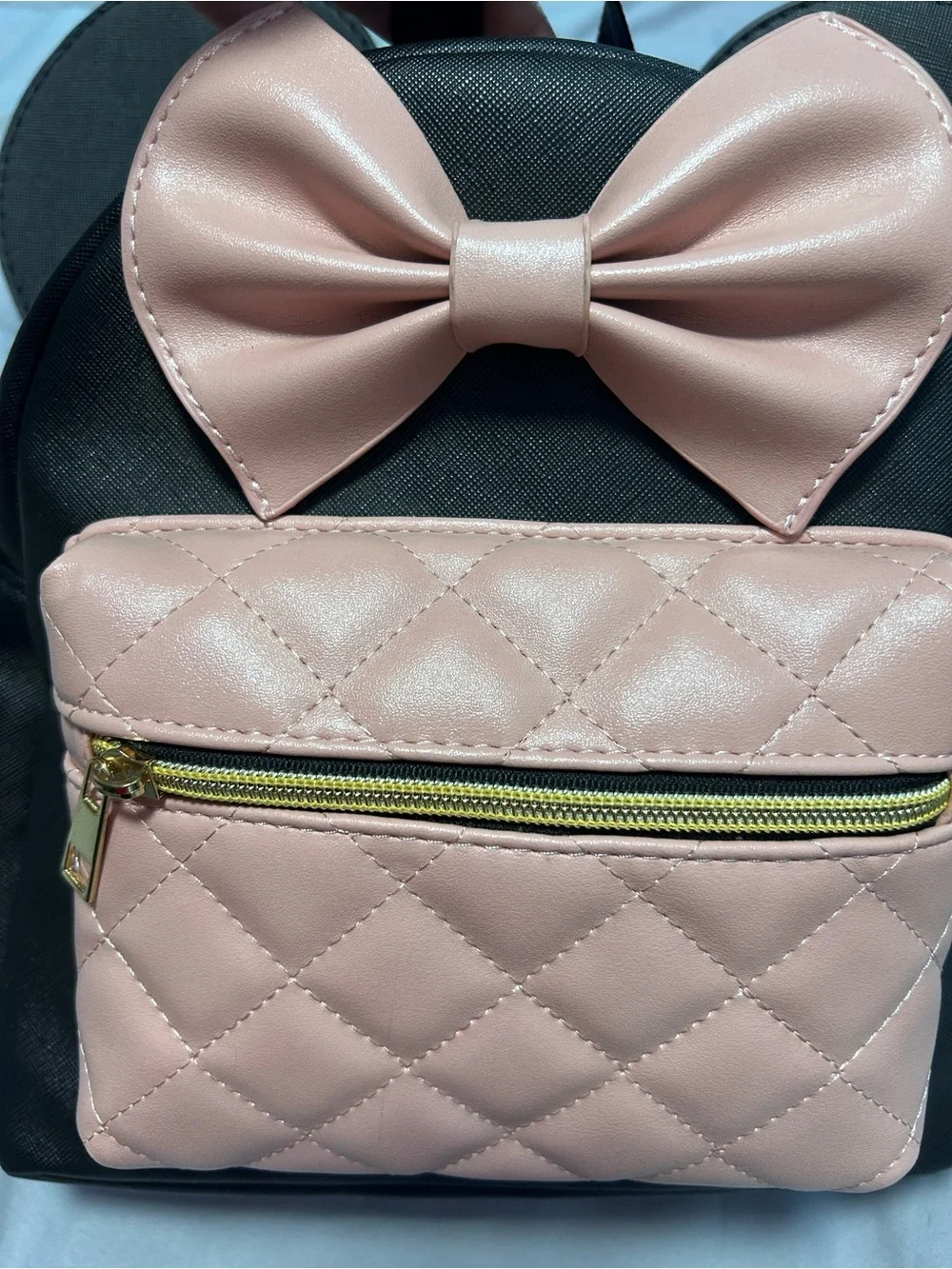 Disney Minnie Mouse Bioworld Pink & Black Backpack Purse